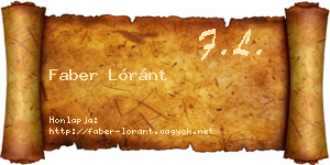 Faber Lóránt névjegykártya
