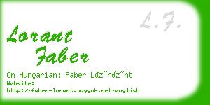 lorant faber business card